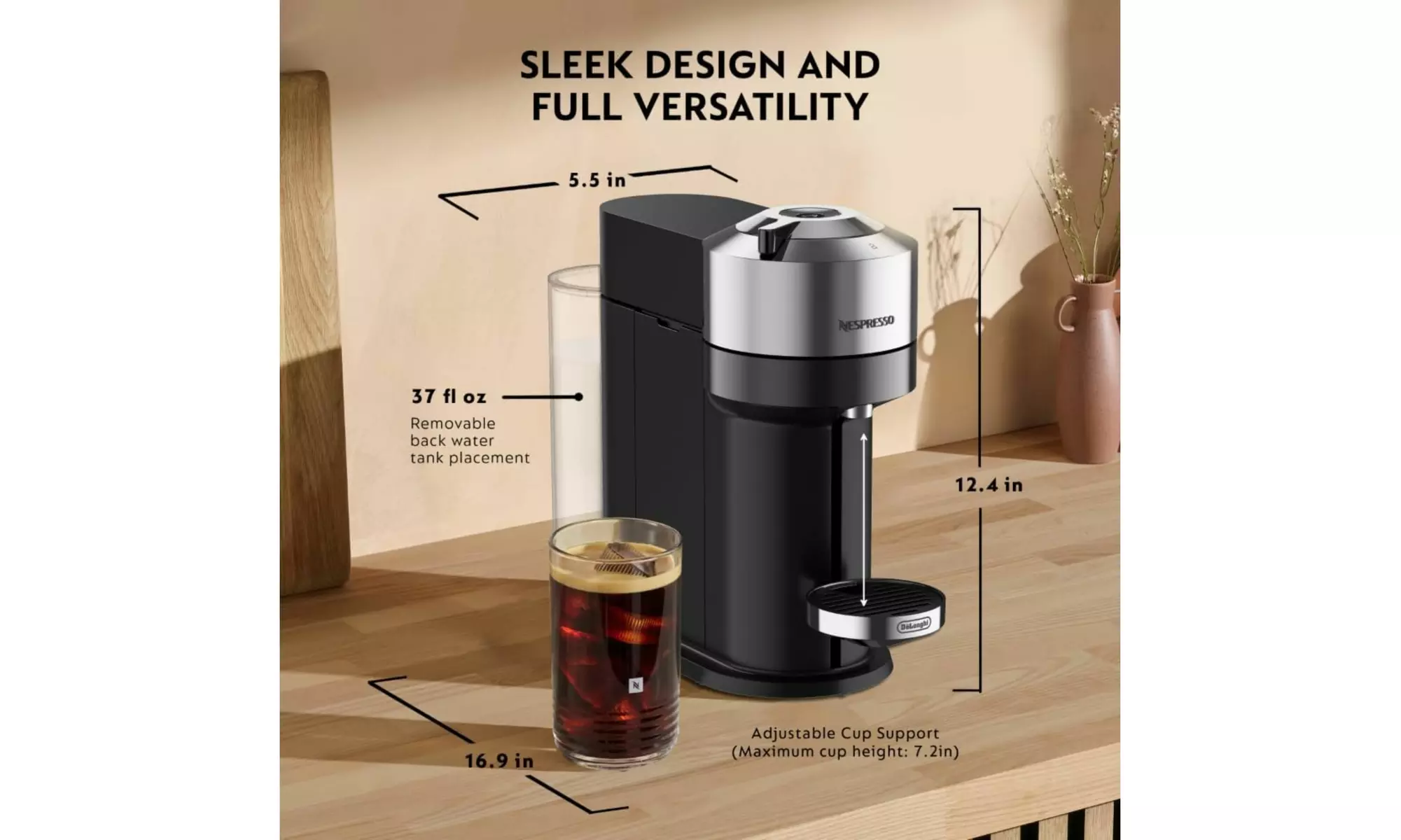 Refurbished Nespresso Vertuo Next Coffee and Espresso Maker, A-Grade