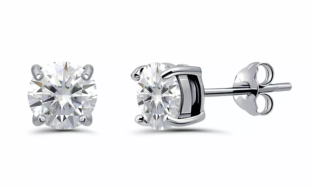 Birthstone Sterling Silver & 18KT Solitaire Stud Earrings 6mm, Round