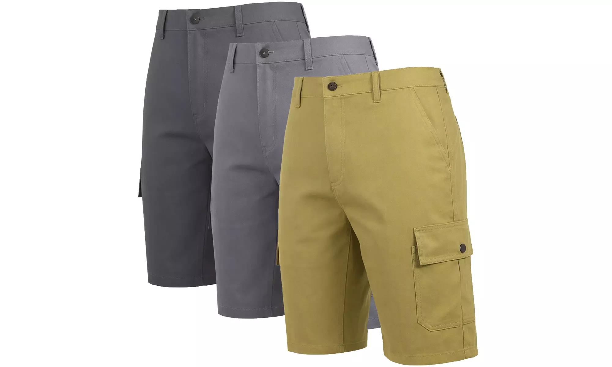 Men's Single and Multi-Pack Cotton Flex Stretch Cargo Shorts (Sizes, 30-40)