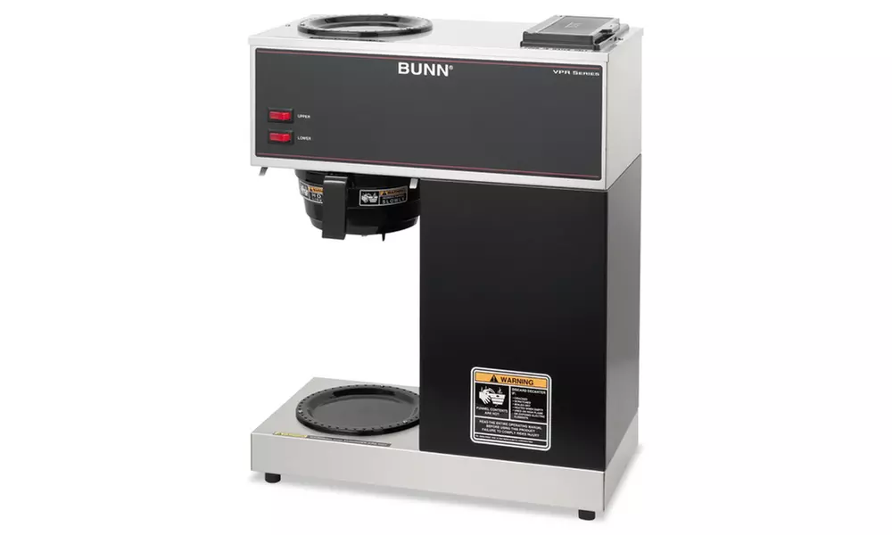 Bunn O Matic Vpr 2 Burner Pourover Coffee Brewer,Stainless Steel/Black - Primary Image