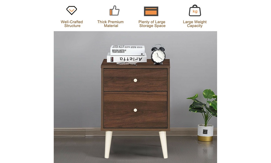 Up To 36% Off On Costway Nightstand 2-Drawer B... | Groupon Goods