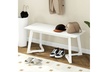 Costway 42" Modern Entryway Bench with Rubber Wood Legs Smooth Seating Area - Second Medium