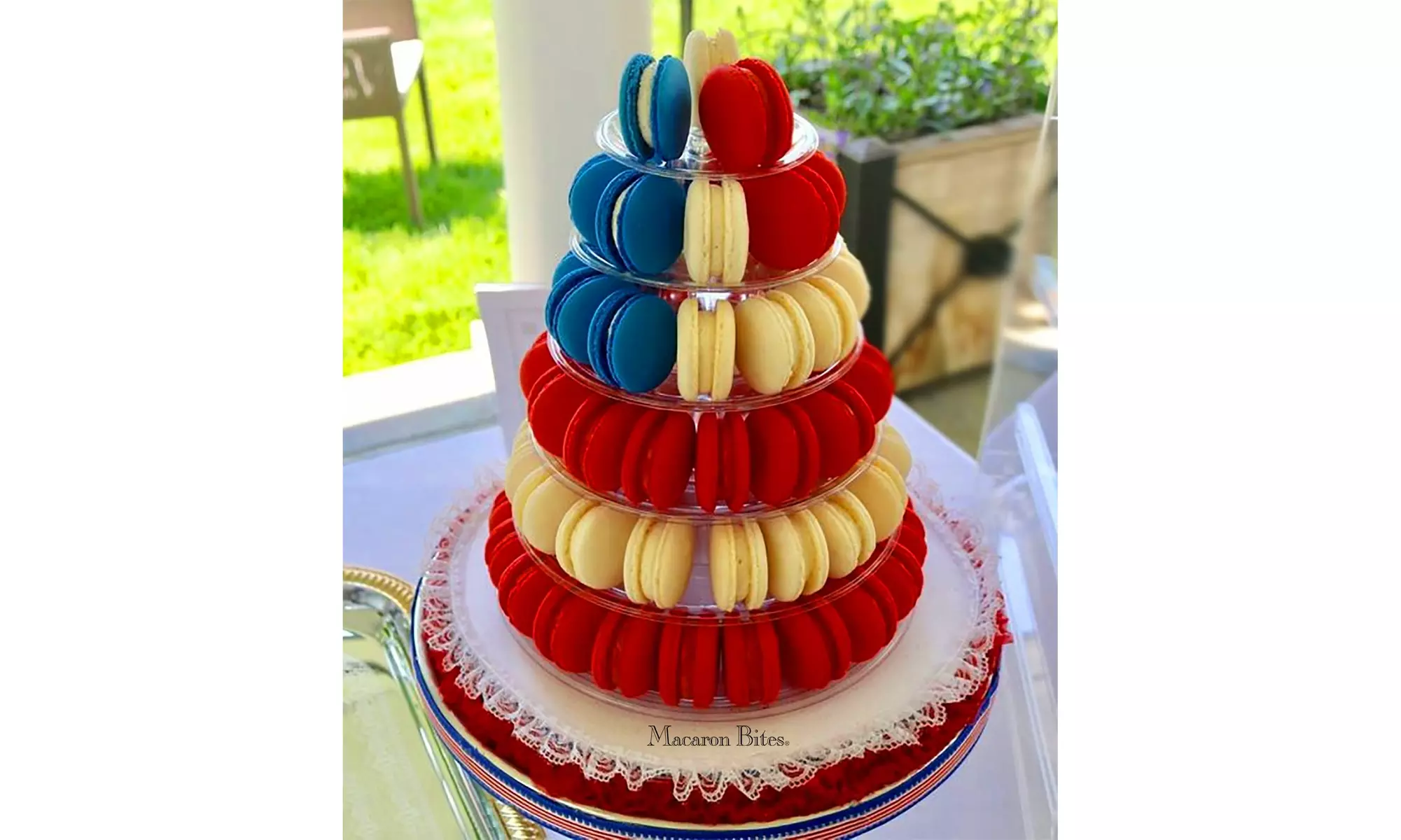 Macaron Bites French Macaron Cookies - The American Flag (24 pack)