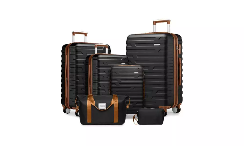 Six-Piece Luggage Set with Expandable Suitcases