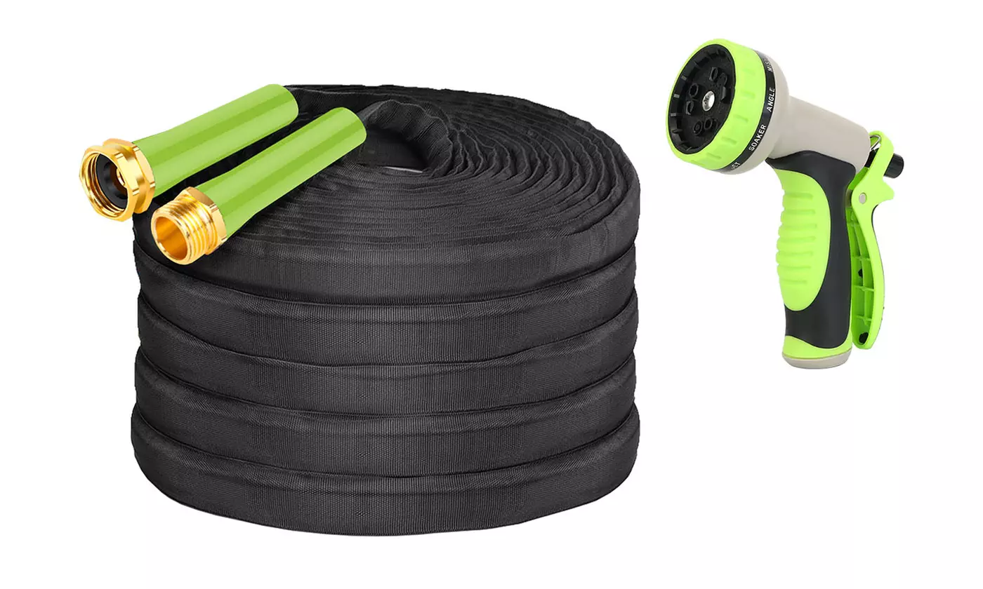 iMounTEK Non-Expandable Garden Hose Kink-Free Water Hose Kit - 50FT/75FT/100FT 