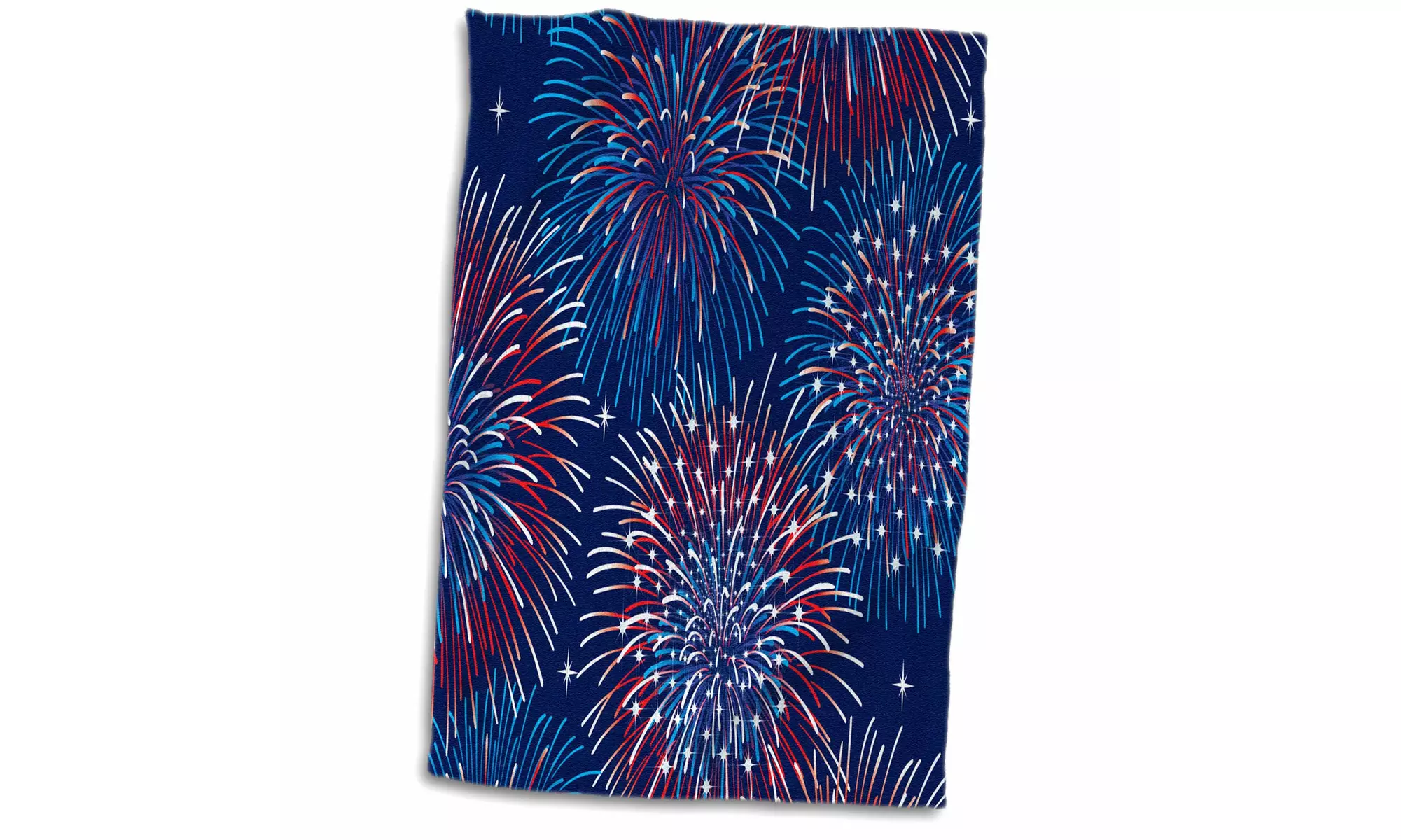  Towel - Bursting Red, White, and Blue Fireworks Design - 15 by 22-inches  - Primary Image
