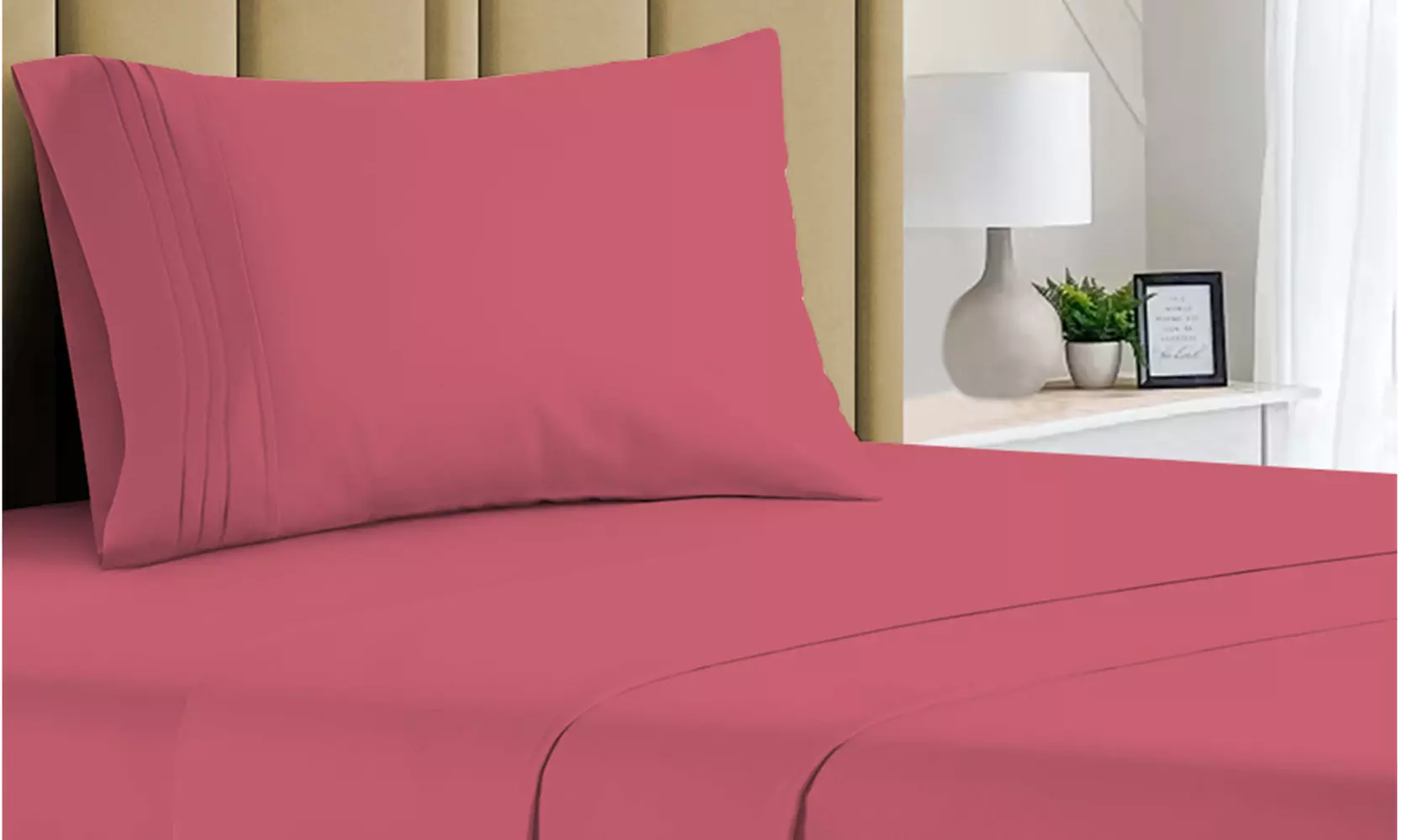 1800 TC Twin Sheet Set - 3PC Double Brushed Bamboo Blend