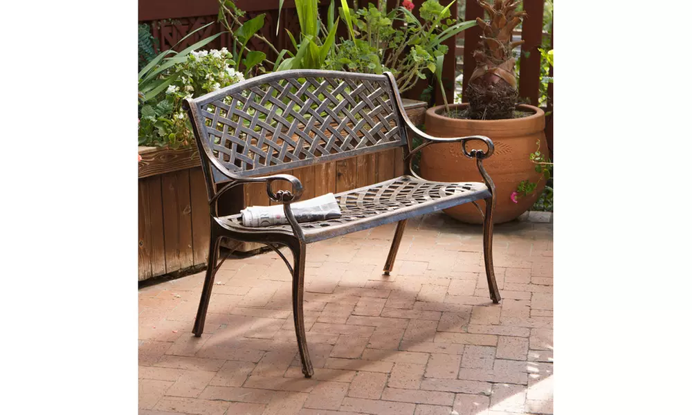 Eastwood Antique-Design Cast Aluminum Outdoor Bench - Primary Image