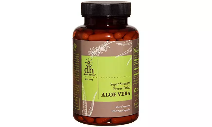 Desert Harvest Super-Strength 100% Organic Aloe Vera Supplement (180 Capsules) - Primary Image