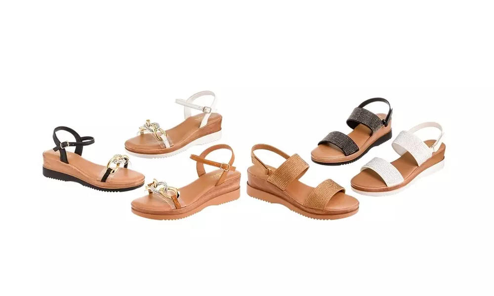 Lady Godiva Women's Medium Width Wedge Sandals - Primary Image