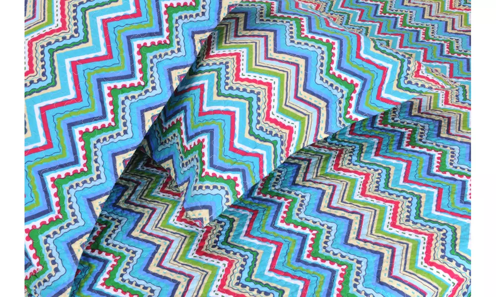 Superior Zigzag 100% Cotton Quilt Set  - Second Medium