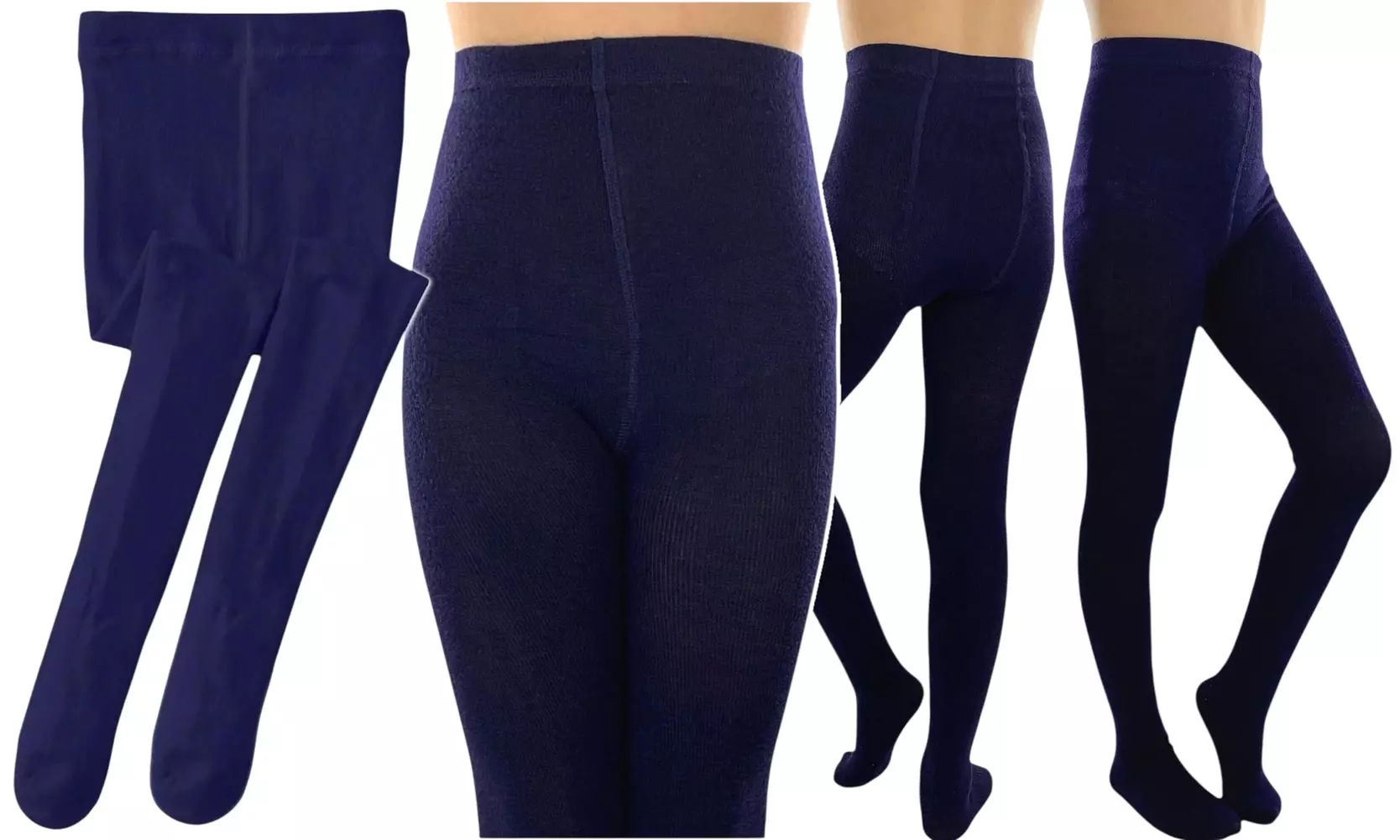 ToBeInStyle Pack of Six Kids' Classic Pull-On Assorted Warm Winter Tights