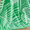 Green/White Palm Leaf & Stripe