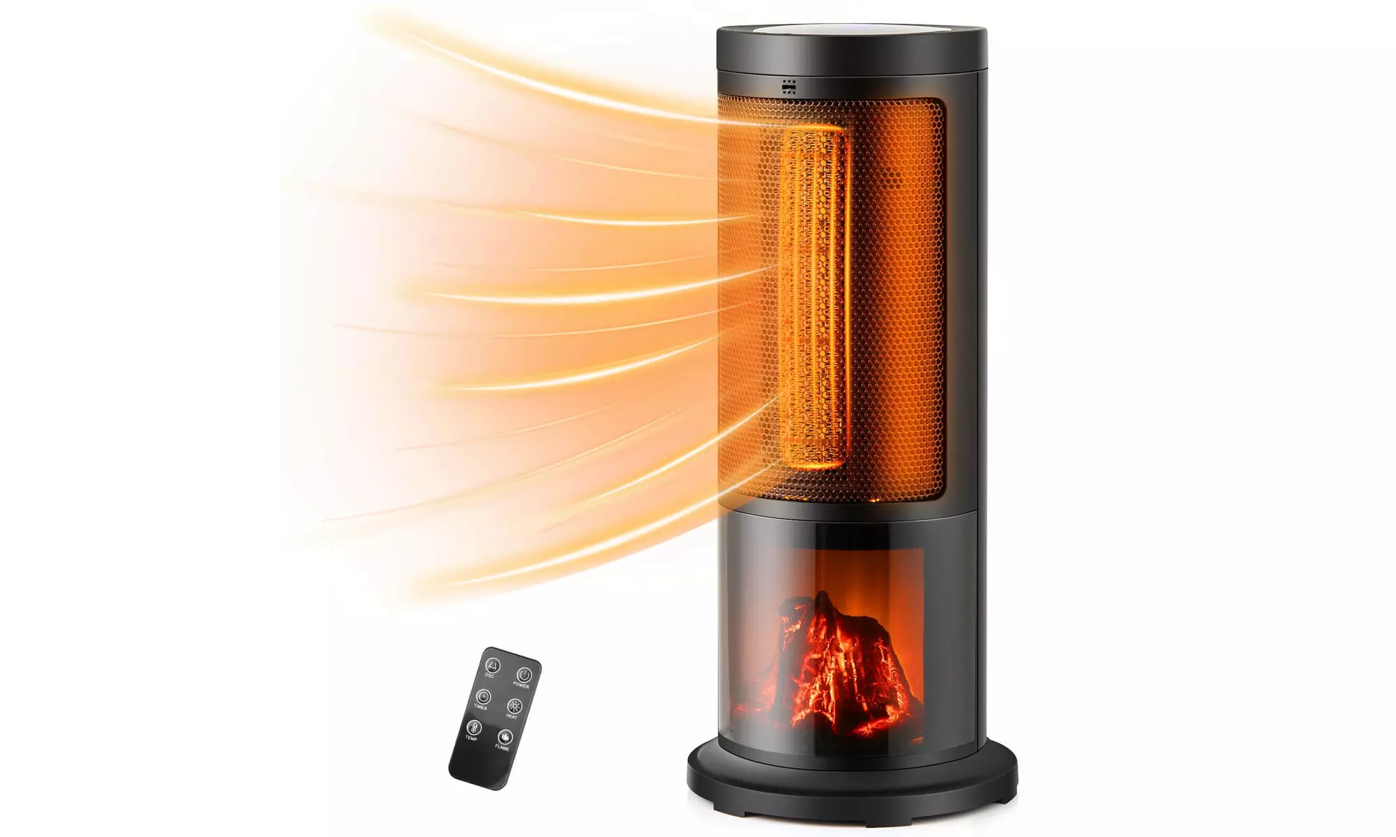 Costway 17-Inch Tower Space Heater for Indoor Use 1500W PTC Fireplace Heater