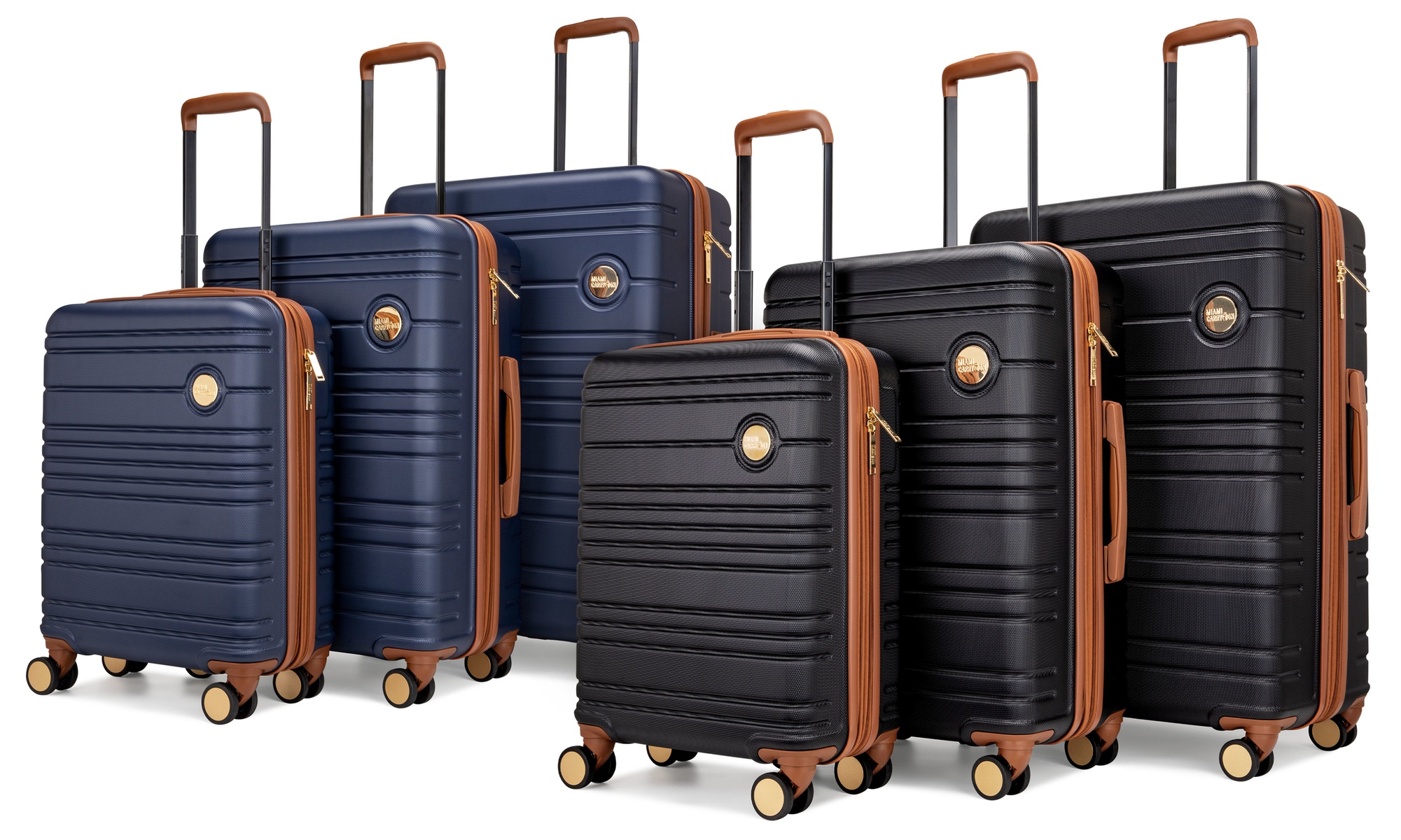 Brickell 3 Piece Expandable Retro Spinner Luggage Set by Miami CarryOn