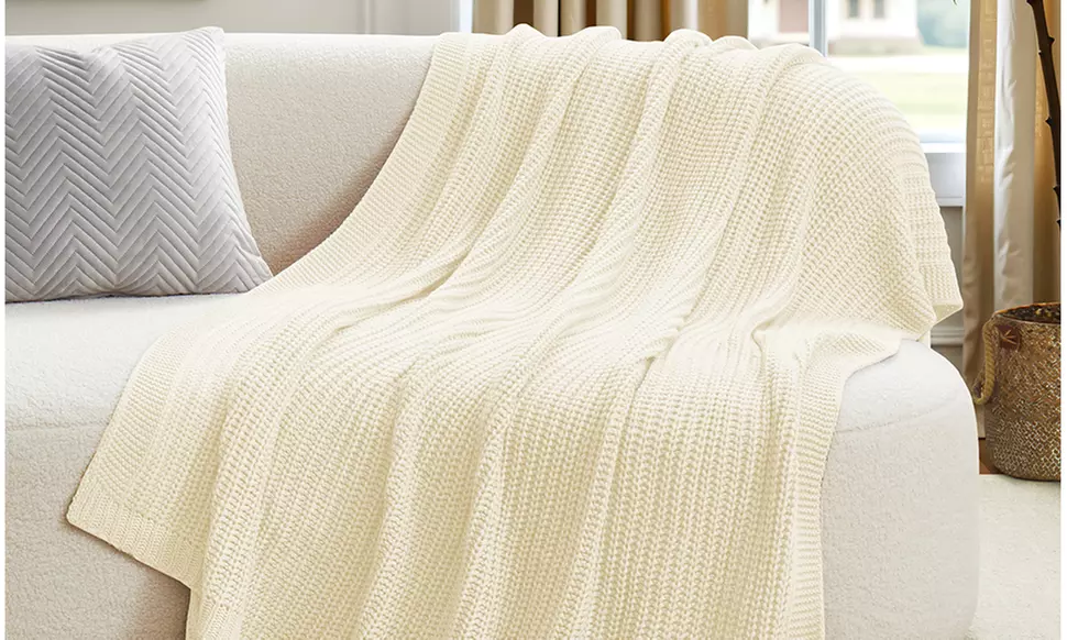 Peace Nest 50"x60" Chunky Knit Throw Blanket Warm Comfort Woven Blanket