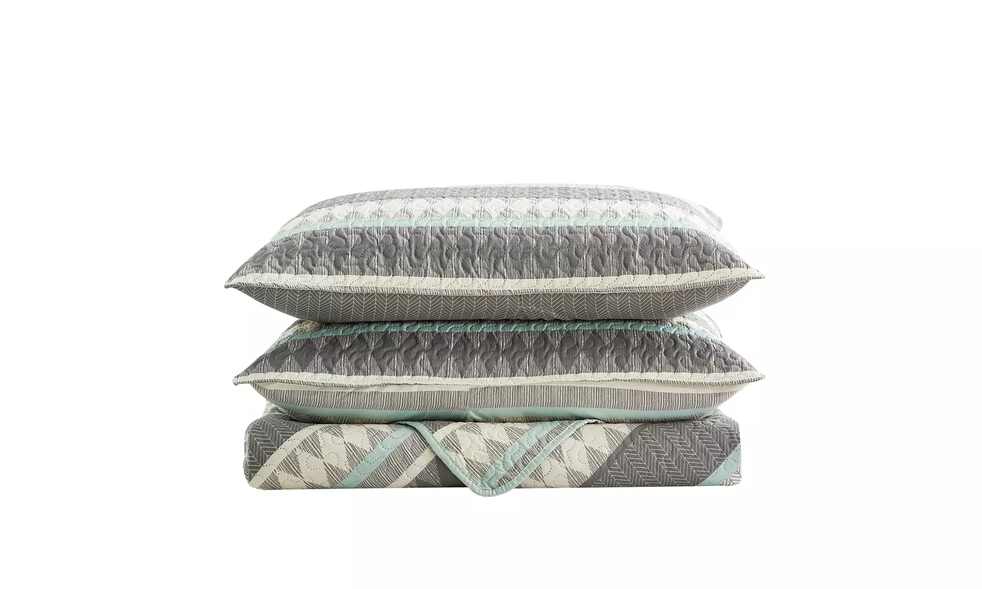 JML 3-Piece Reversible Quilt Set,Home Collection Printed Bedspread With 2 Shams