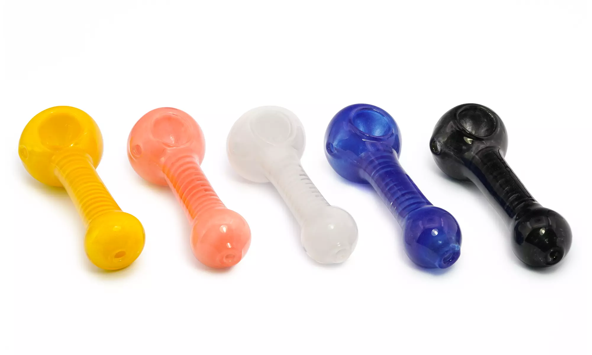 Glass Hand Pipe with Colored Swirl - Multi Colors Available - Primary Image