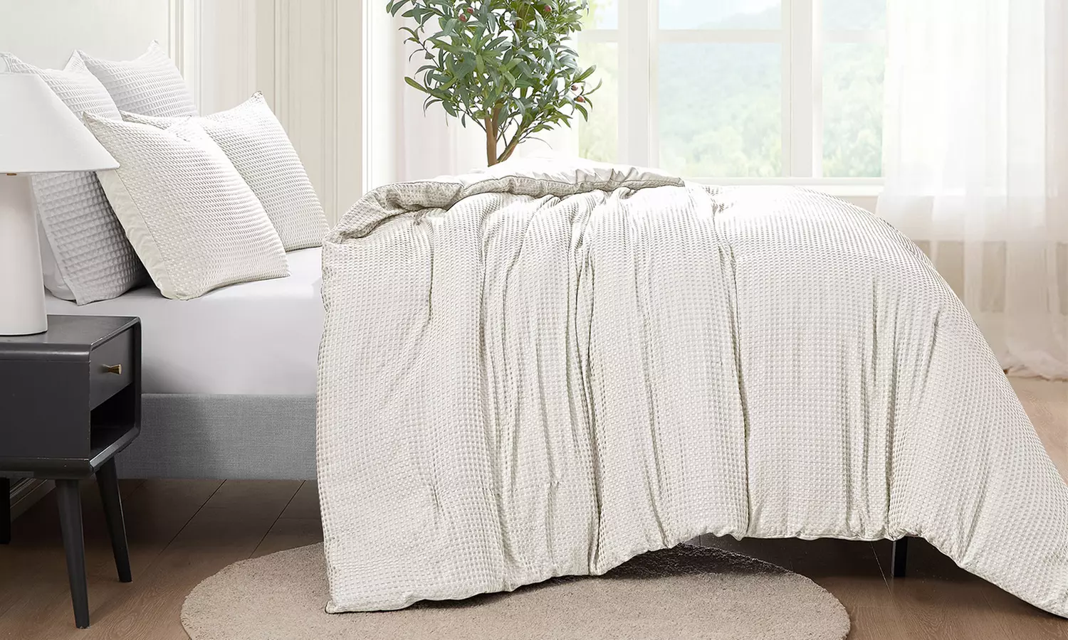 Kathy Ireland 3-Piece Waffle Down Alternative Comforter Set