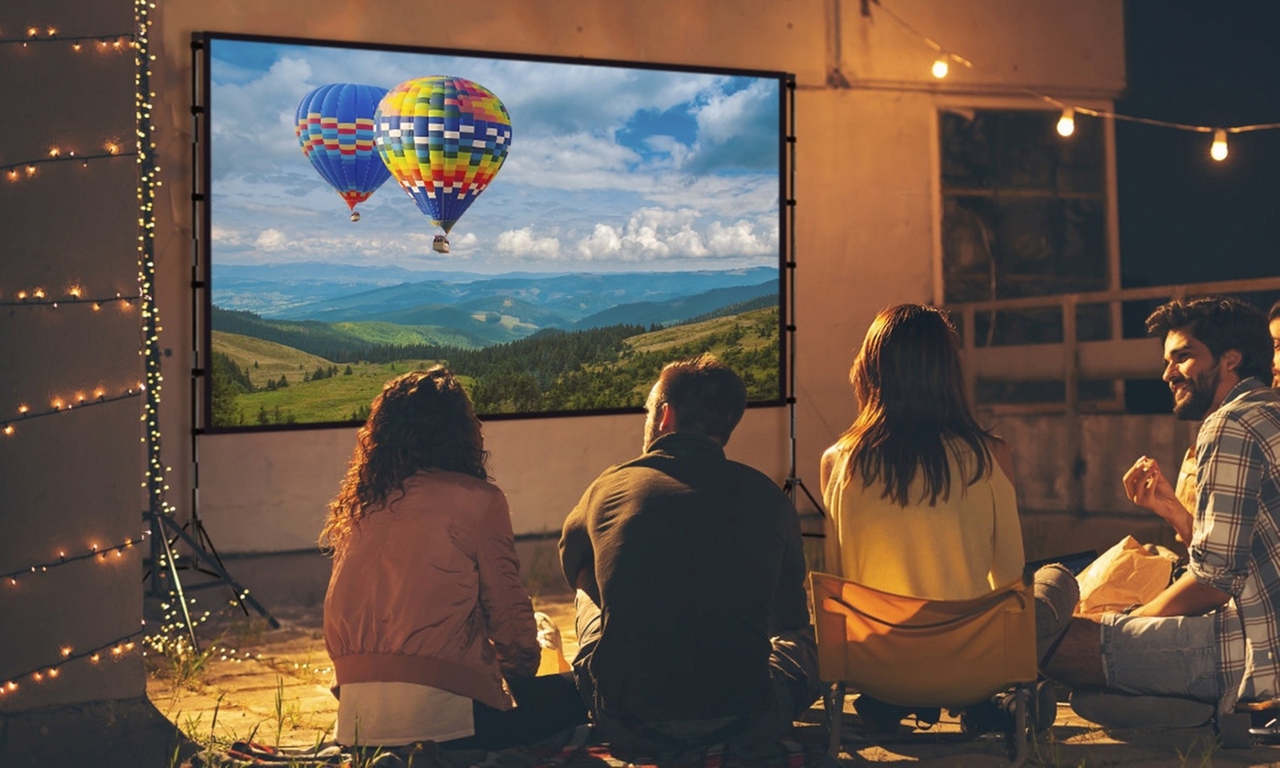 iMounTEK 4K HD Portable Projector Screen with Stand & Carry Bag