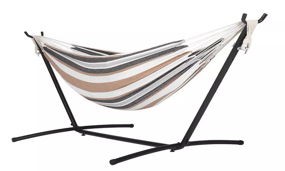 Portable Outdoor 440lbs Hammock Set With Space Saving Steel Stand - Second Medium