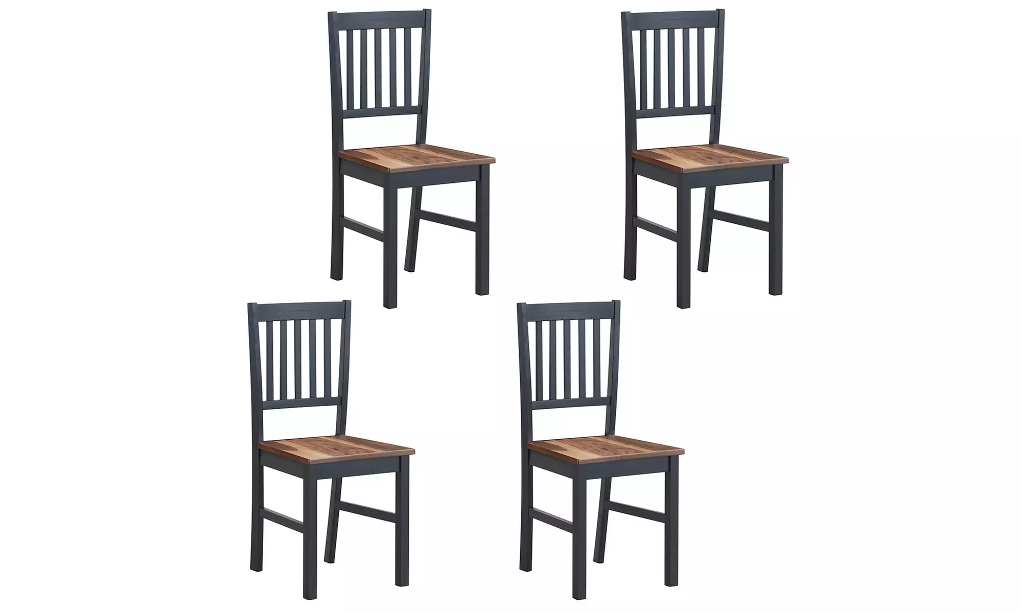 Set of 4 Dining Chair Kitchen Spindle Back Side Chair with Solid Wooden Legs