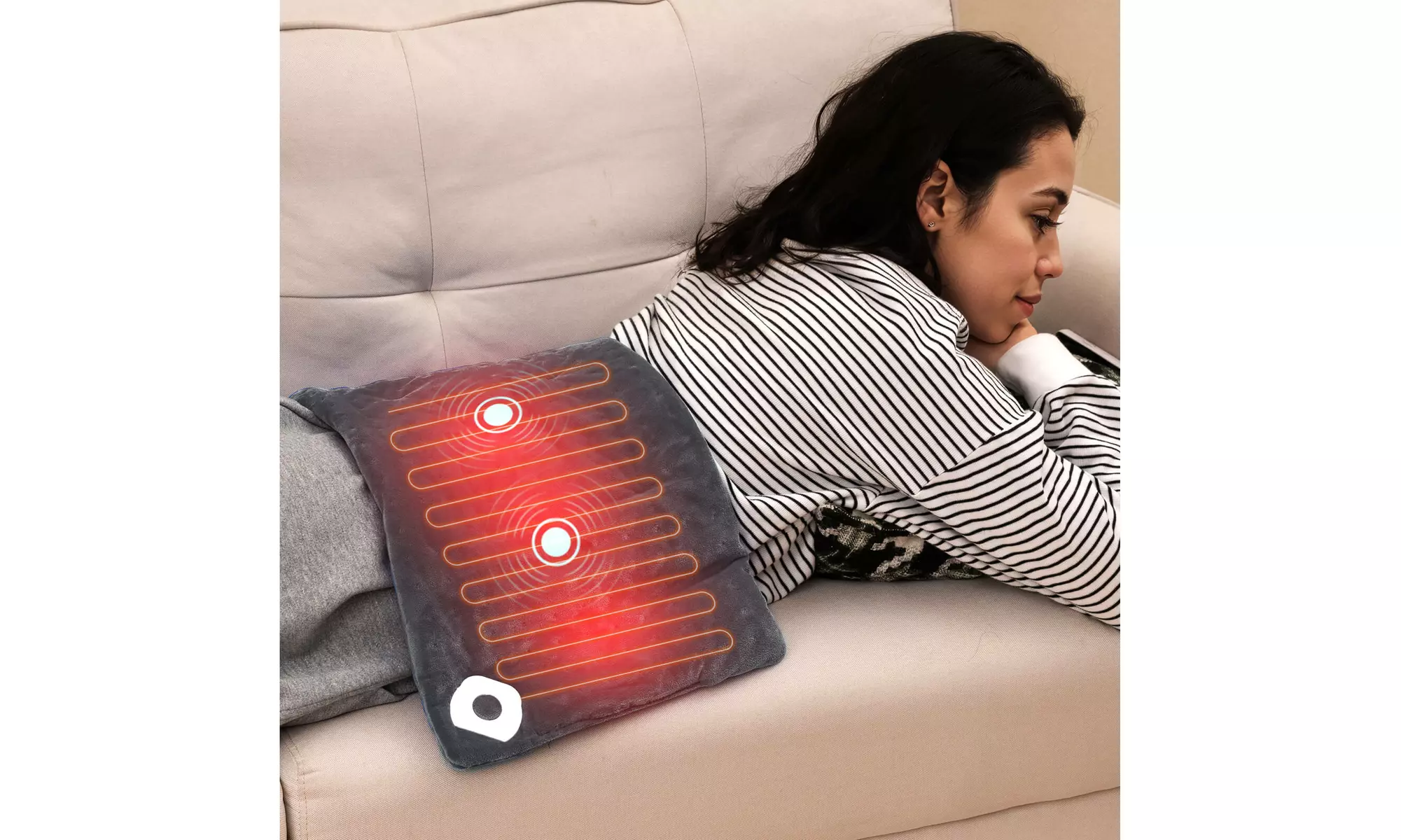 Costway Weighted Heating Pad: 2 Massagers, 5 Heat/Vibration Levels