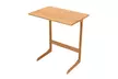 60x40x65cm L-shaped Bamboo Sofa Side Table Sandal Wood Color - Second Medium