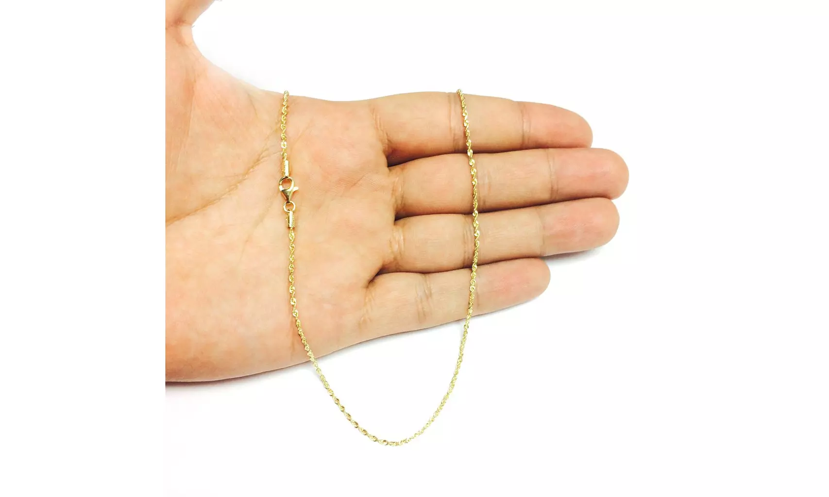 10K Yellow Gold 1.5mm Diamond Cut Sparkle Rope Chain with Lobster Clasp - Second Medium