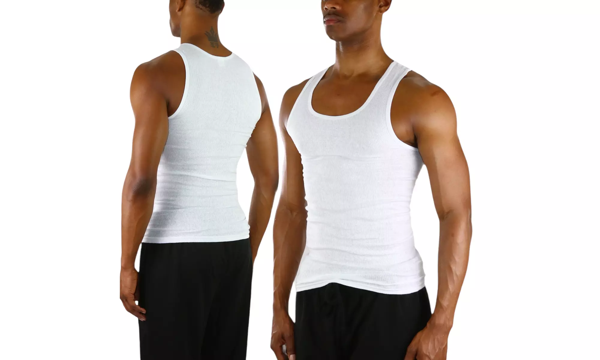 (6 Pack) Men's Scoop Neck Sleeveless A-Shirts