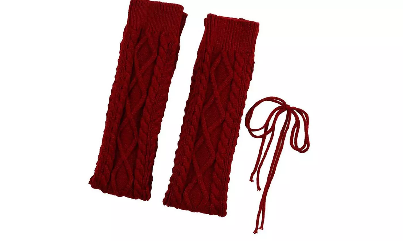 Lady Winter Warm Leg Warmer Cable Knitted Crochet Long Socks Legging