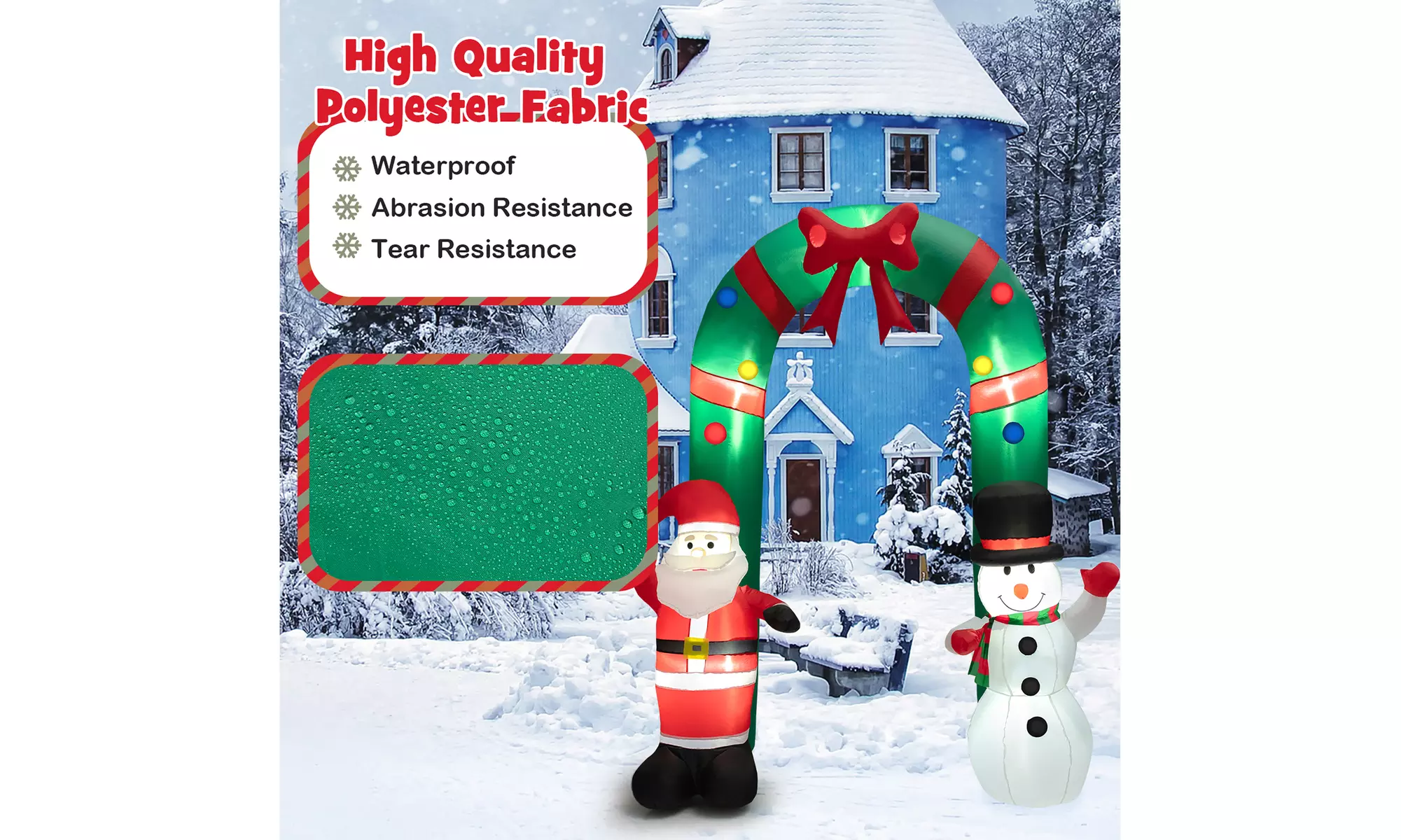 Costway Christmas Inflatable Snowman Penguin or Archway w/ Santa Claus & Snowman