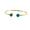 Image 1: 14k Yellow Gold Plated 4 Ct Round Blue Zircon Stackable Bangle Bracelet