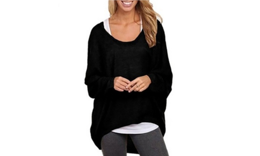 Image 1: Loose Women's Irregular T-shirt Sweater Top