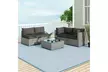 Costway Outdoor Patio Sectional Sofa Couch PE Rattan Conversation Set - Second Medium