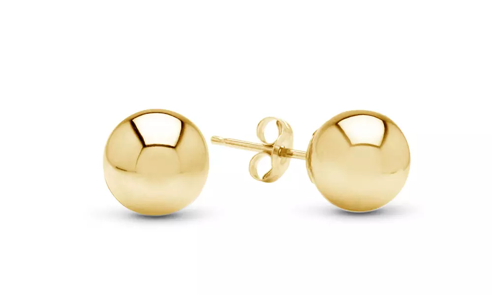 Jewelonfire Large 10mm Ball Stud Earrings in Sterling Silver 31563 - Primary Image