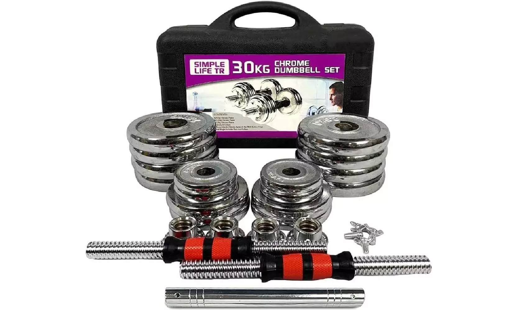 66Ibs Adjustable Cast Iron Dumbbell Sets with Portable Packing Box - Image 5