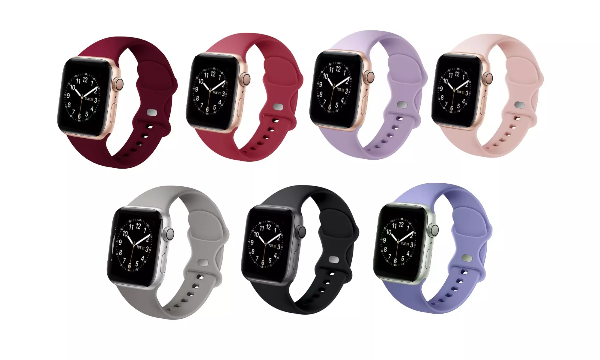 Silicone Sport Band for Apple iWatch 38/40/41mm 42/44/45mm Series 1-7
