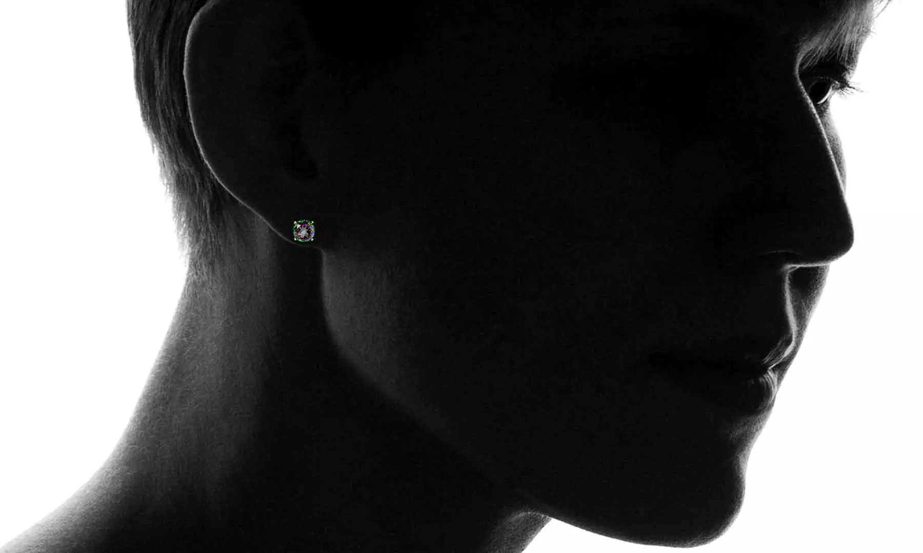 Solid 10K Gold 2CTW Rainbow Topaz Stud Earrings By MUIBLU Gems