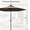 Image 6: 9ft. Patio Umbrella Solar LED Lights Steel Tilt with Crank