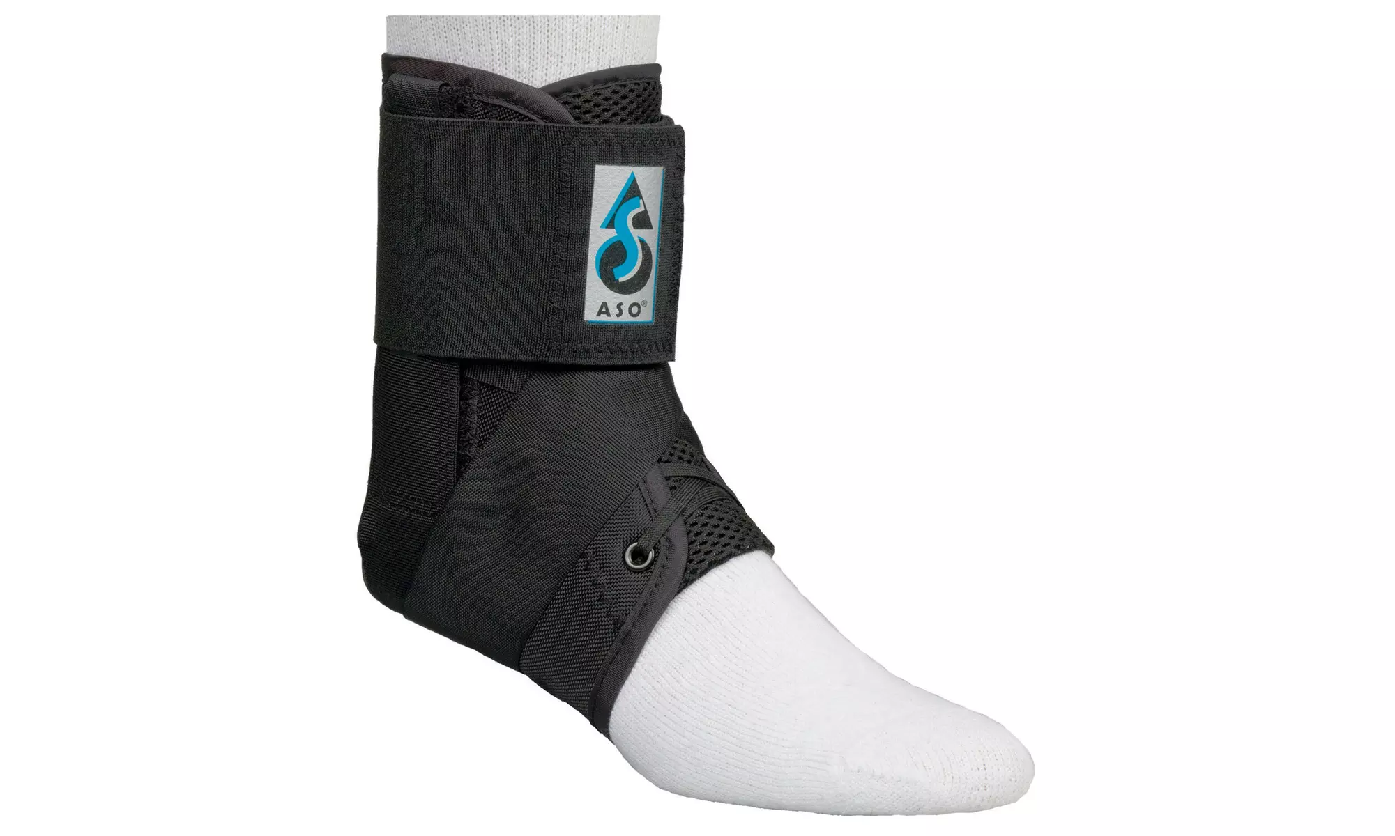 Med Spec ASO (Black) Ankle Stabilizer Ankle Brace Lace up - SIZE: Medium - Primary Image