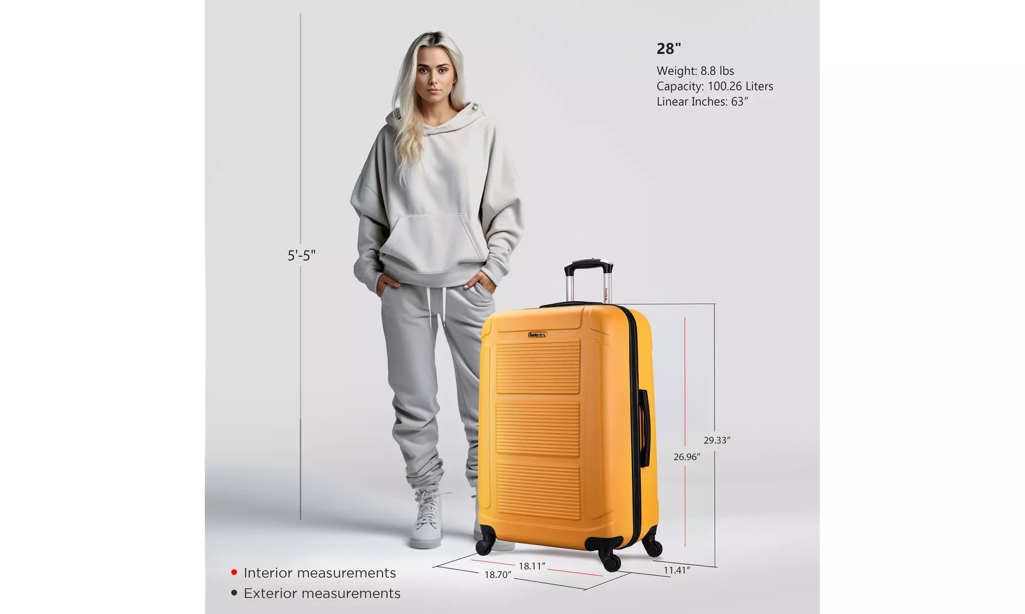 InUSA Pilot Lightweight Hardside Spinner Luggage
