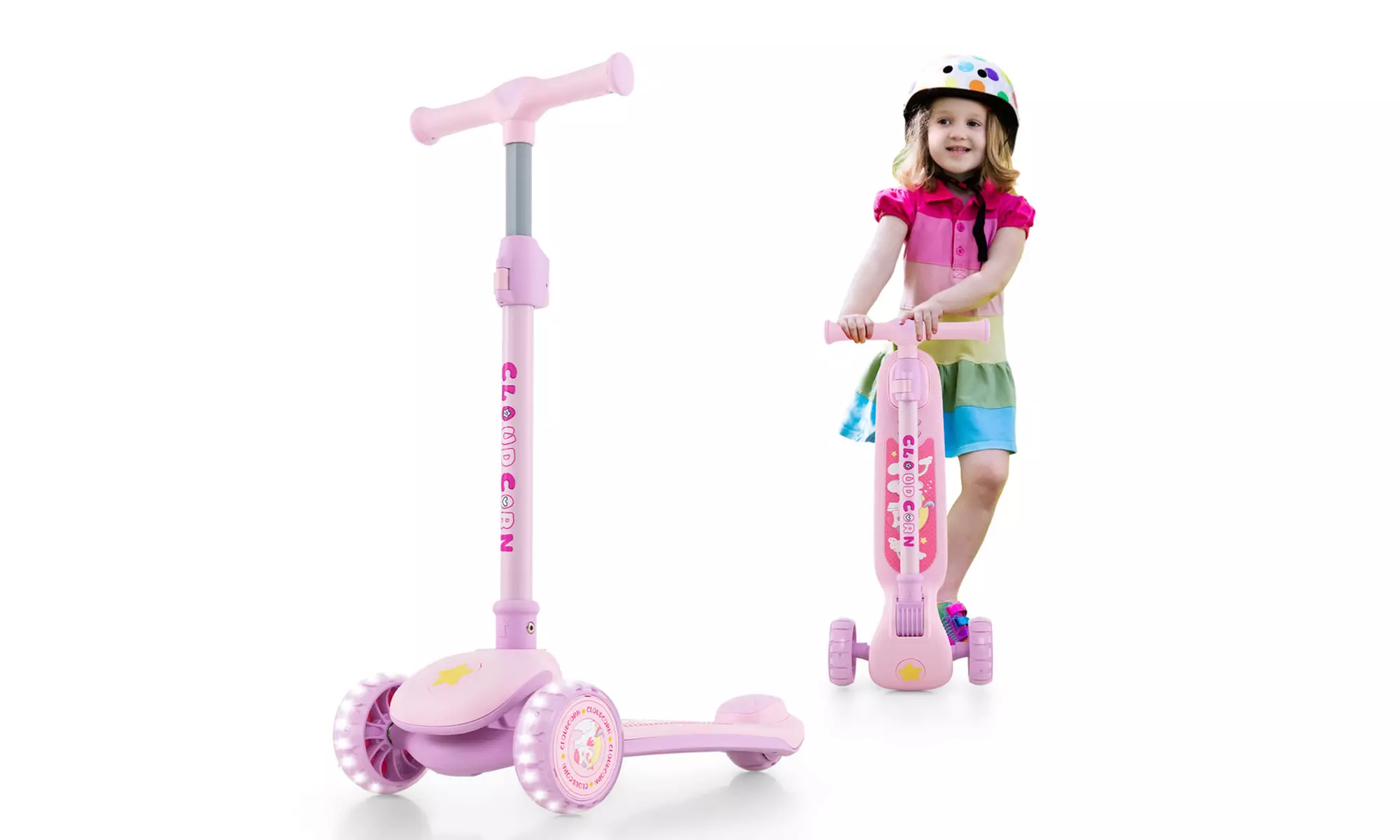 Costway 3-Wheel Kids Scooter Toddler Folding Balancing Kick Scooter