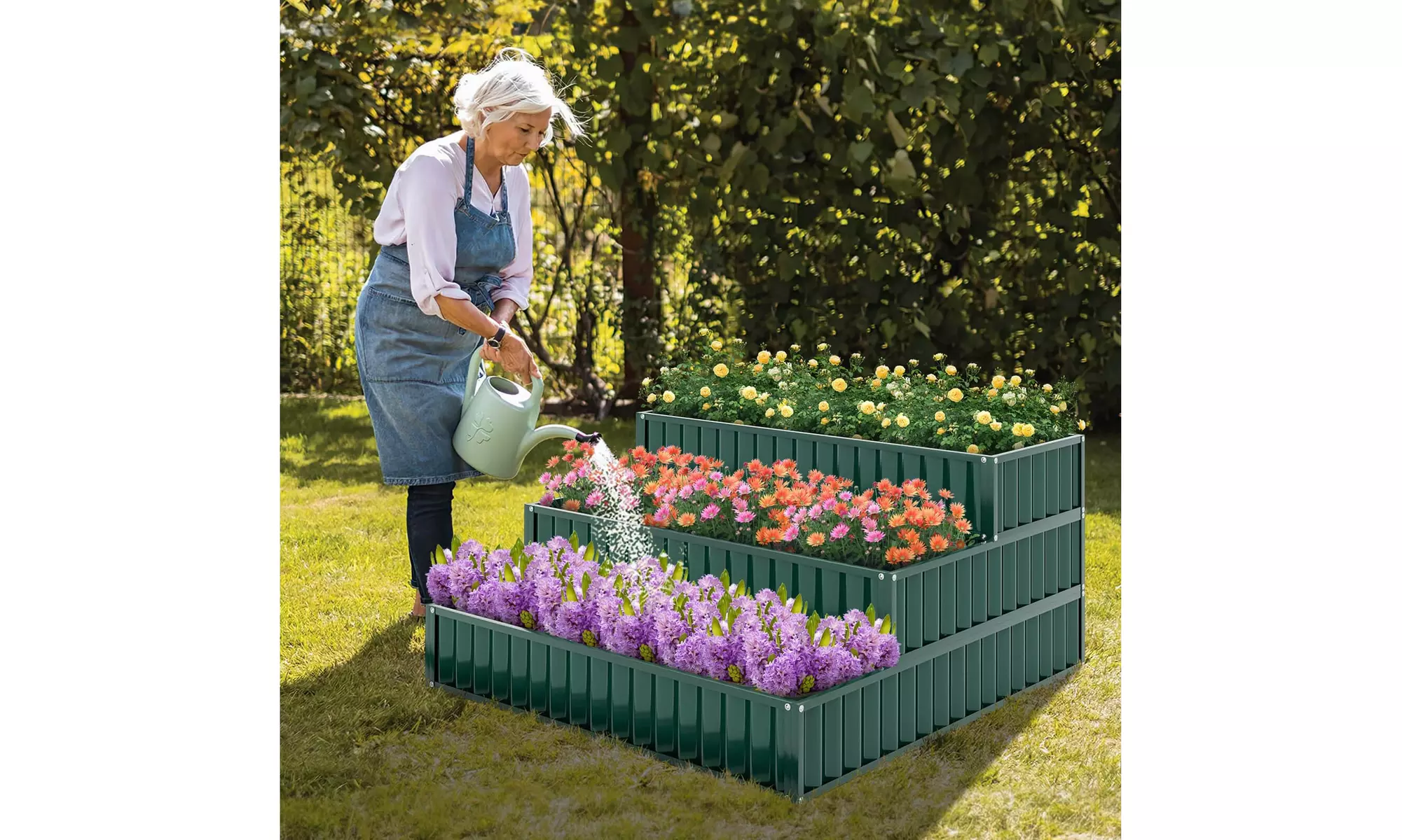 One or Two Costway Three-Tier Raised Garden Beds