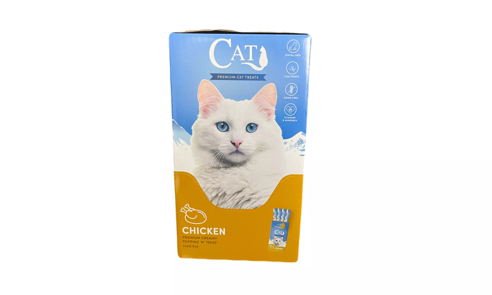 Cat by Scoochie Squeeze Up Cat Treat Chicken or Salmon 0.5 Ounce - 32 Pack