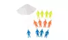 12-Pack Mini Parachute Army Men Toy Set, Miniature Paratrooper Figure, 3 Colors