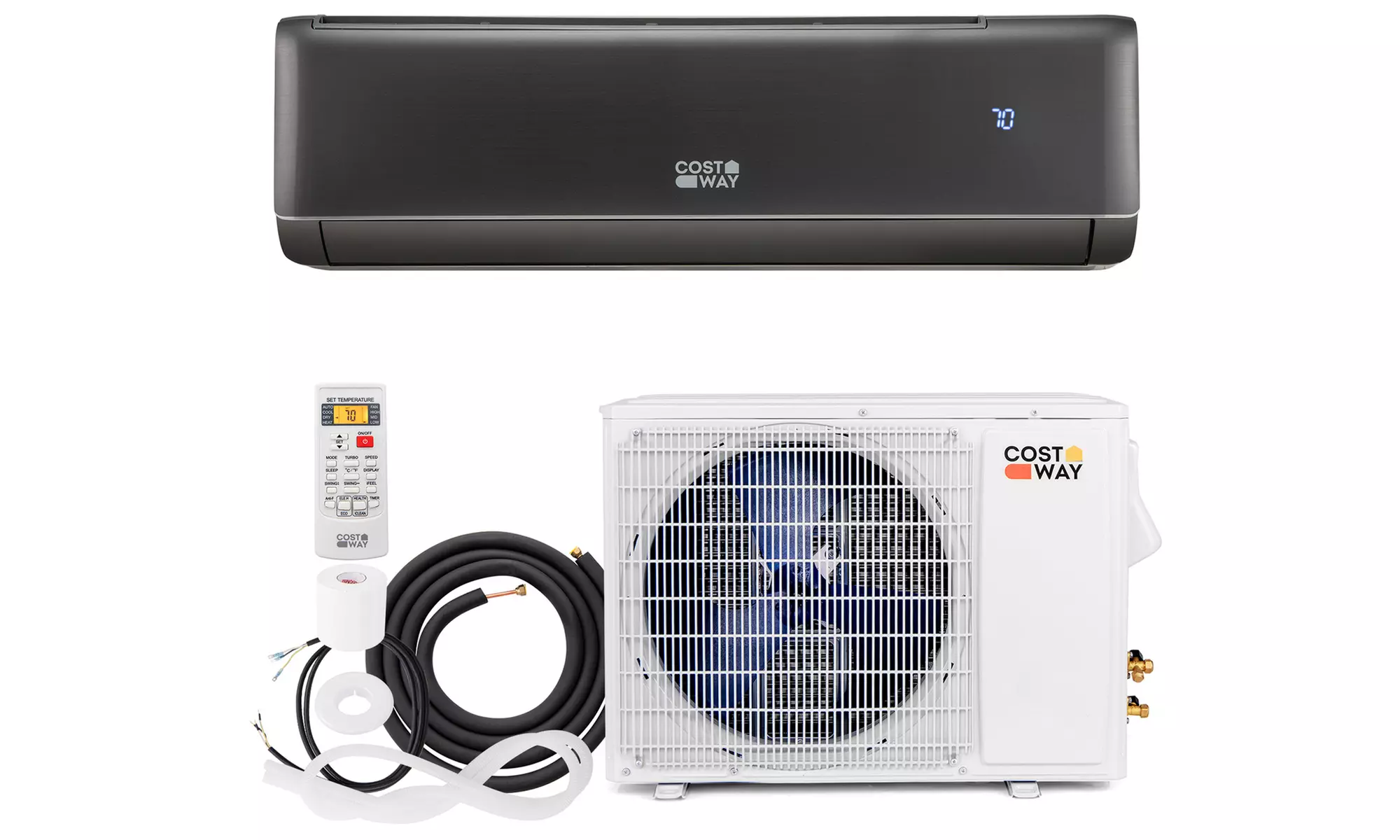Costway 12000/18000/24000 BTU Mini Split AC and Heater with Heat Pump - Primary Image