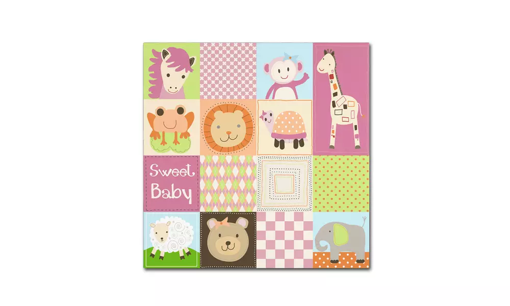 Jennifer Nilsson 'Baby Girl Animal Quilt' Canvas Art - Second Medium