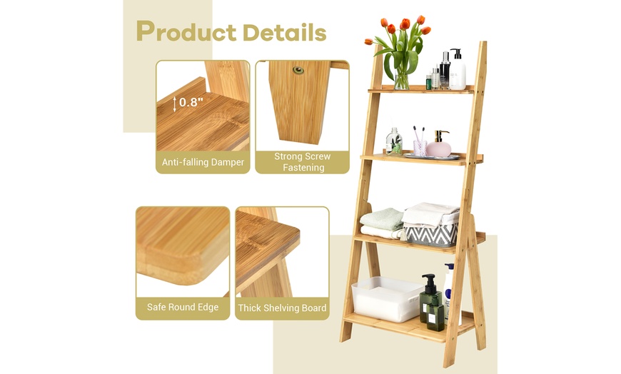 Up To 61% Off On Costway 4-Tier Bamboo Ladder ... | Groupon Goods