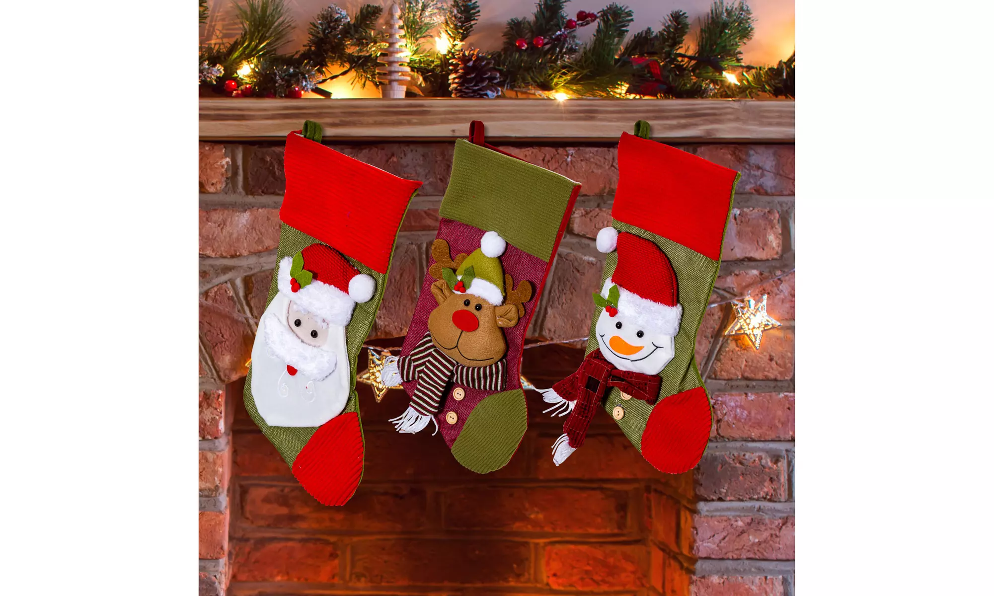 3 Piece Christmas Stockings - 3D